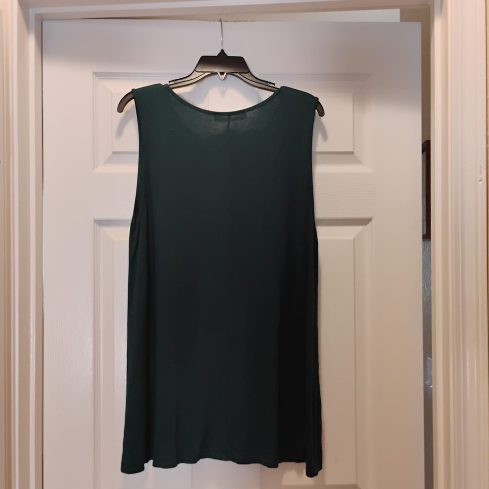 Forest Green Soft Stretch Sleeveless Tank Blouse Women’s 1X - Picture 5 of 6